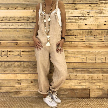 Seraphine Jumpsuit Dam – Ärmlös Bohemisk Stil, Lätt Tyg & Sommarkomfort