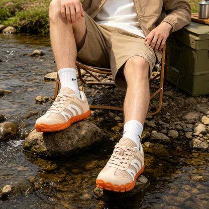 Arvid kakifärgade sneakers för promenader och fritid