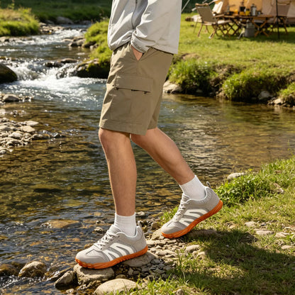 Arvid grå sneakers med profilerad sula – närbild