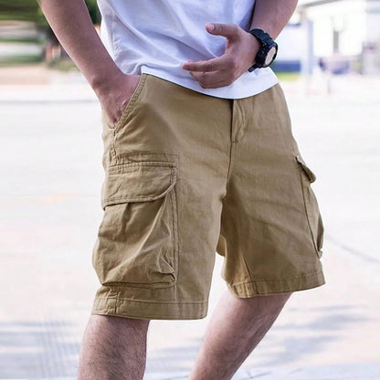 Axel herr cargoshorts med flera fickor i brun färg – regular fit och lättviktigt tyg
