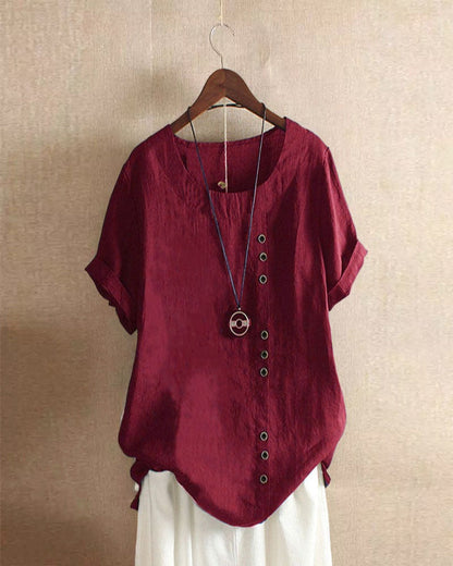 Lena Bluse Damen – Leichte Leinenbluse mit Knopfleiste & natürlichem Look