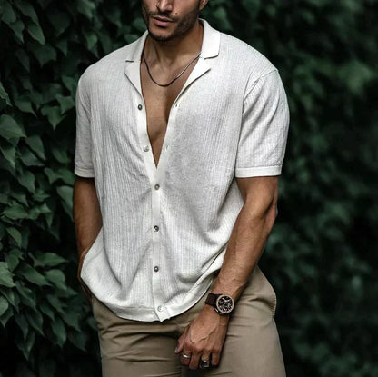 Leandro Herren-Sommerhemd – Atmungsaktives Leinenhemd mit schmeichelhaftem Schnitt für einen lässigen Look