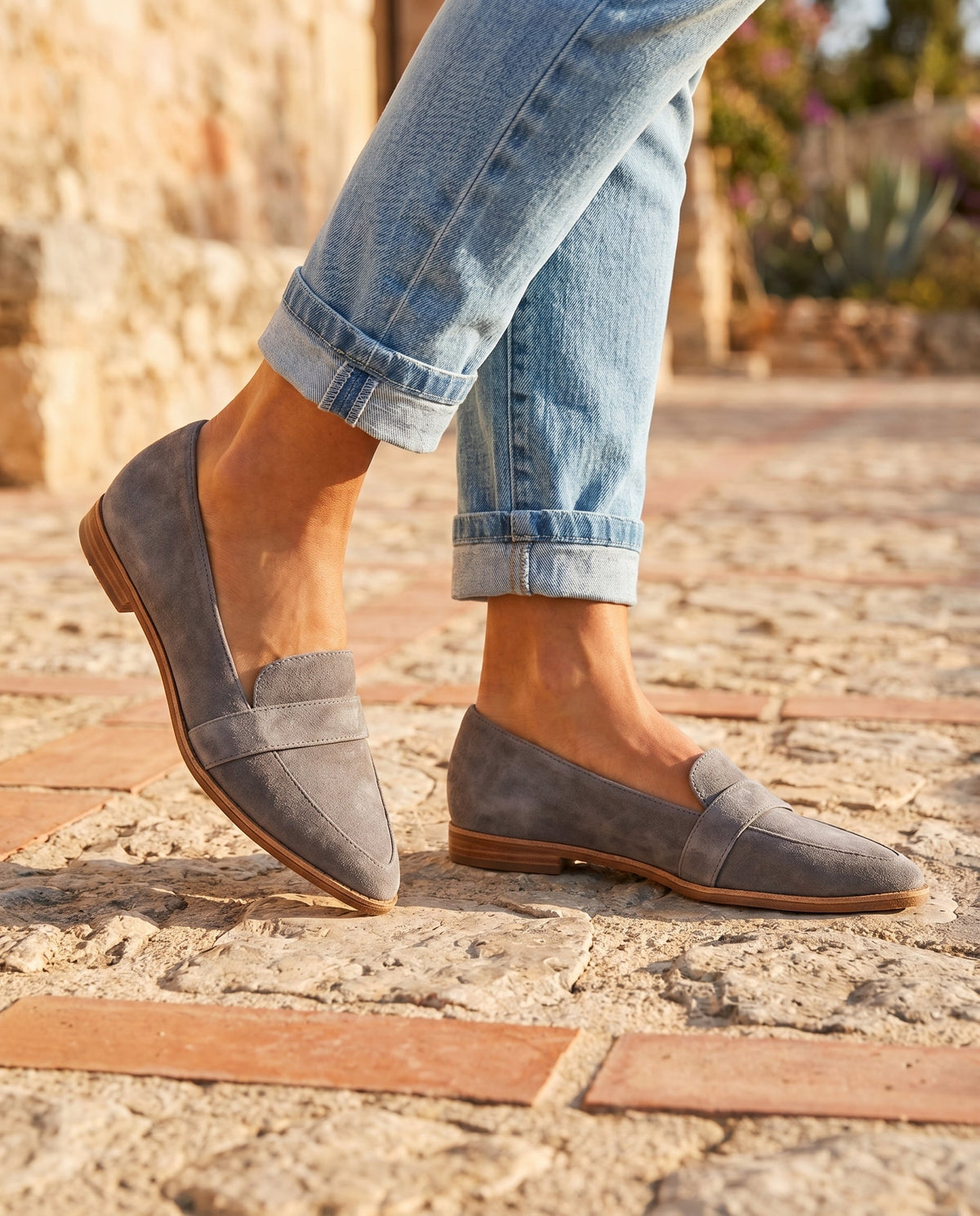 Dana leopardmönstrade loafers med mjuk mockayta