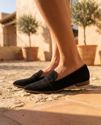 Detalj av den vadderade innersulansidan på Dana loafers