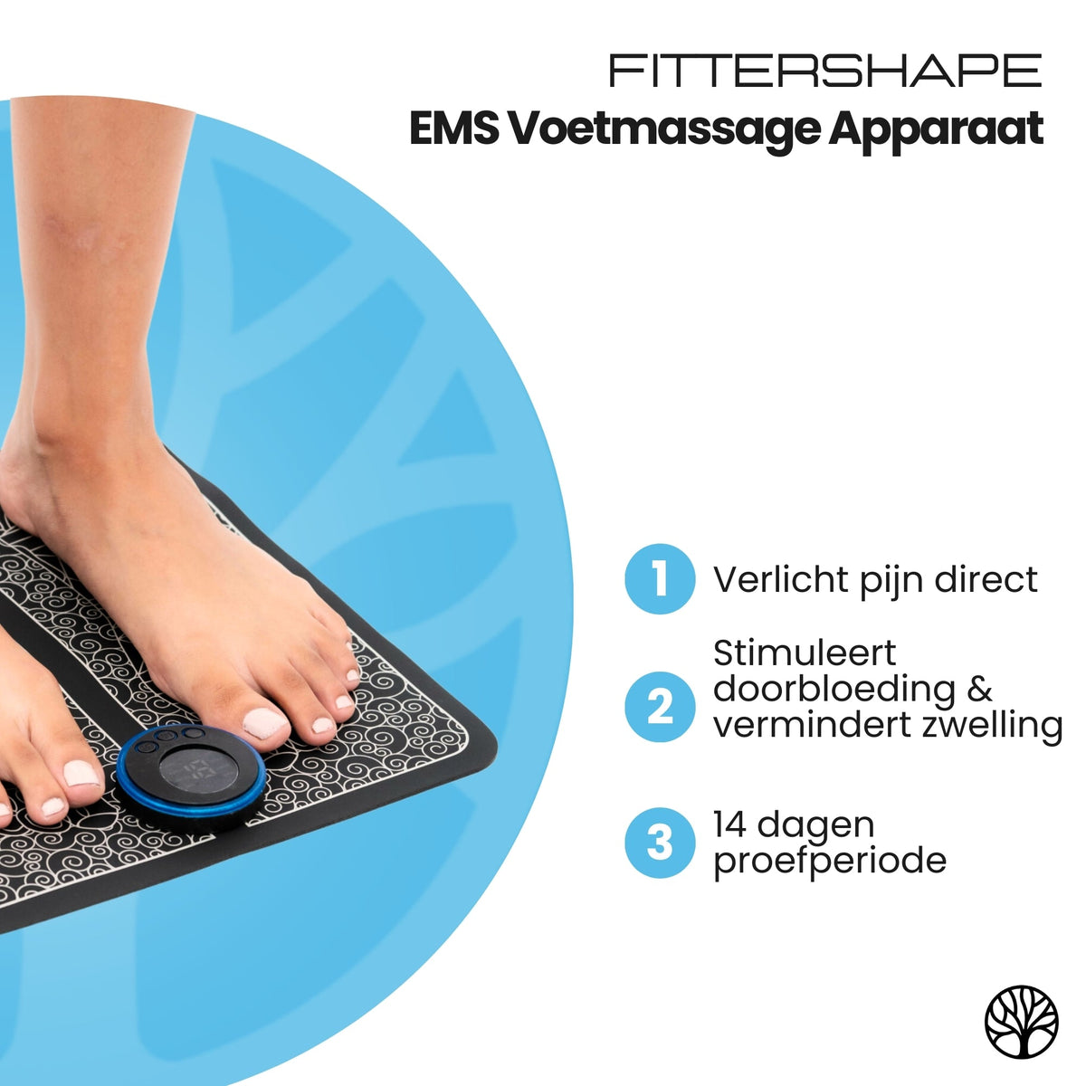 EMS fotmassageapparat med NMES-teknik för trötta och smärtsamma fötter