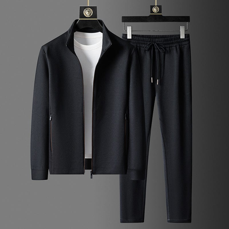 Reynold Men's Elegant Tracksuit – Premium Zipped Set with Slim Pants & Breathable Fabric