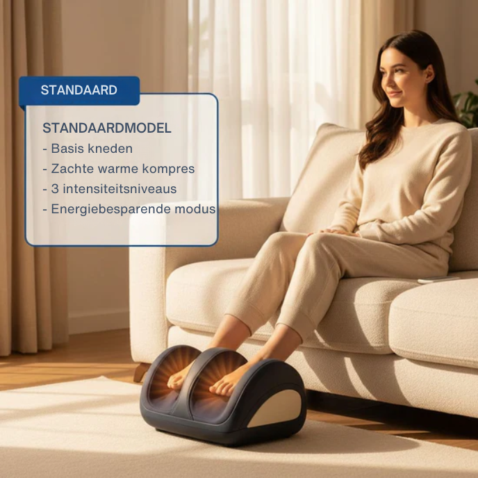 Närbild på fotmassageapparatens kontrollpanel och inställningar