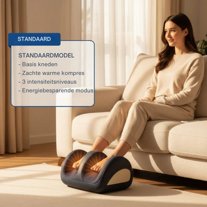 Närbild på fotmassageapparatens kontrollpanel och inställningar