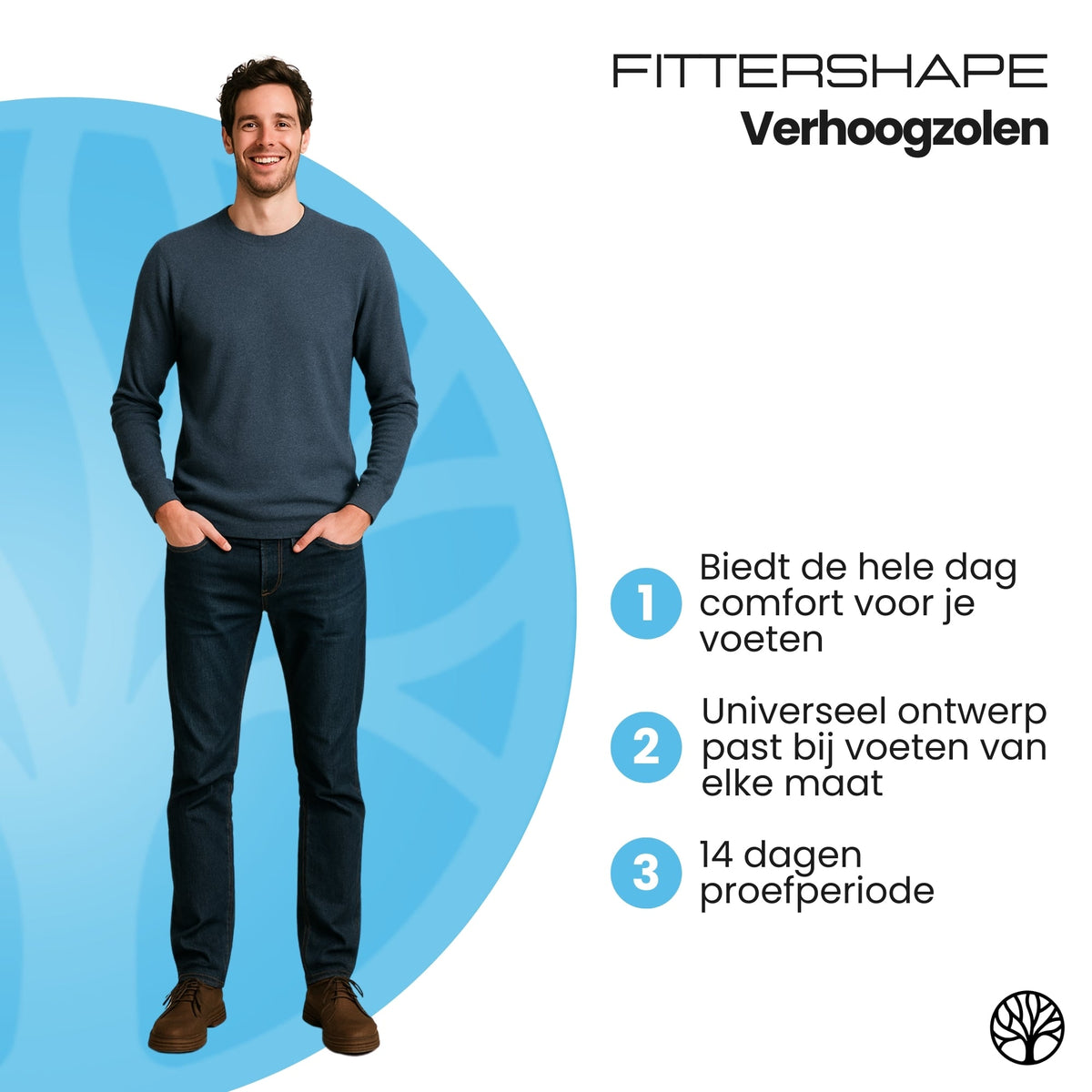 Innersulor i tre höjdnivåer: 1,5 cm, 2,5 cm och 3,5 cm