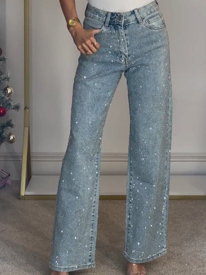 Rachel Jean High Waist Sparkling for Women – Flattering Fit with Shiny Details & Modern Style