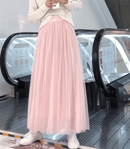 Shandria Tyllkjol Dam – Lätt Midikjol i Tyll & Polyester, Elegant & Flytande Skärning
