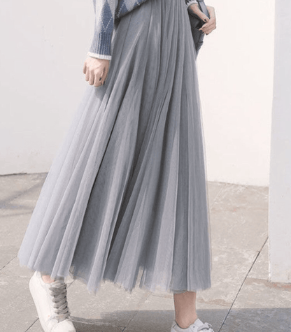 Shandria Tyllkjol Dam – Lätt Midikjol i Tyll & Polyester, Elegant & Flytande Skärning
