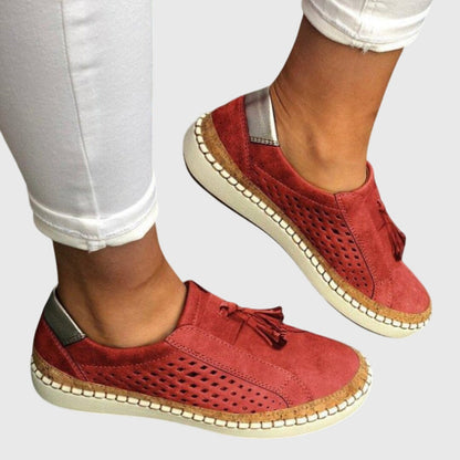 Ortopediska slip-on skor i svart för damer – lättviktig sommarsko