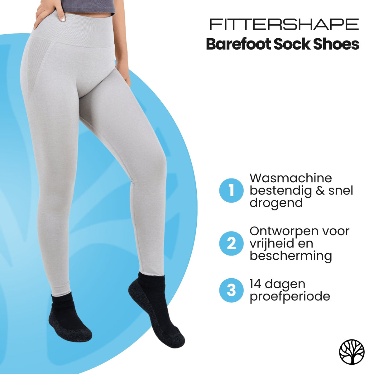 Lätta barefoot sock-skor i andningsbar stretch-knit – sidovy
