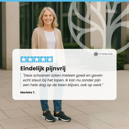 Nova ergonomiska komfortskor – sidovy som visar ortopedisk konstruktion
