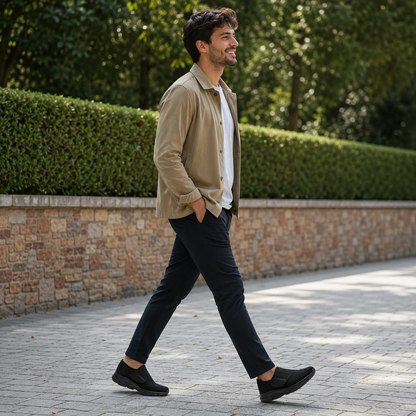 Ortopedisk promenadsko i beige – sidovy