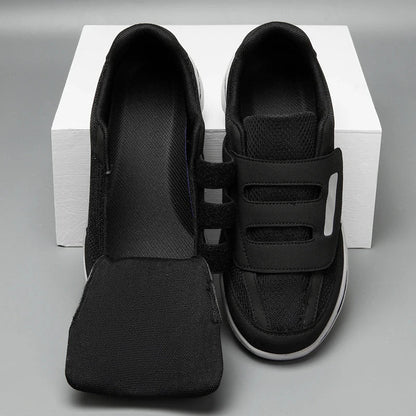 Jämförelse av öppet och stängt läge på Valgora sneakerns vikbara överdel