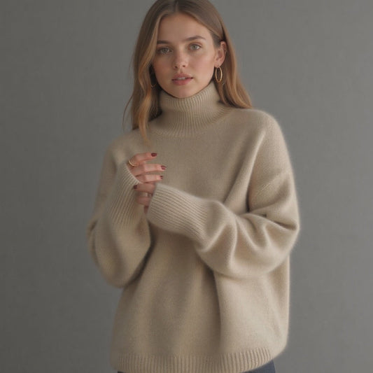 Sydney Tröja Dam Polokrage Oversize i Kashmir – Mjuk, Varm & Elegant