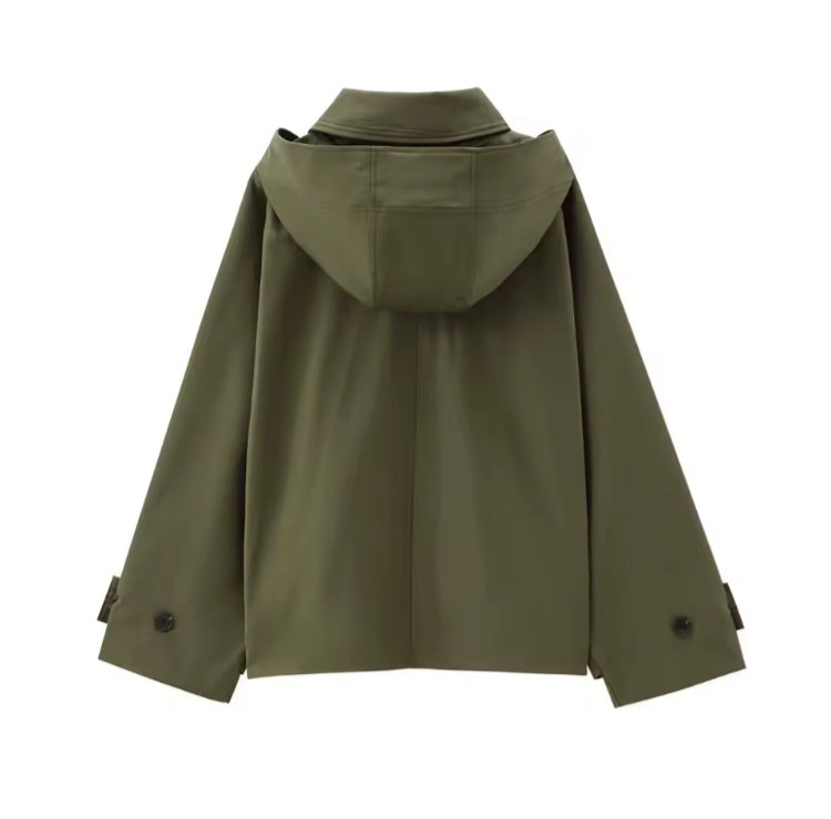 Velaria trenchcoat bordeaux – elegant knäppning upptill