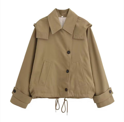 Velaria damtrenchcoat i vitt med figurnära silhuett