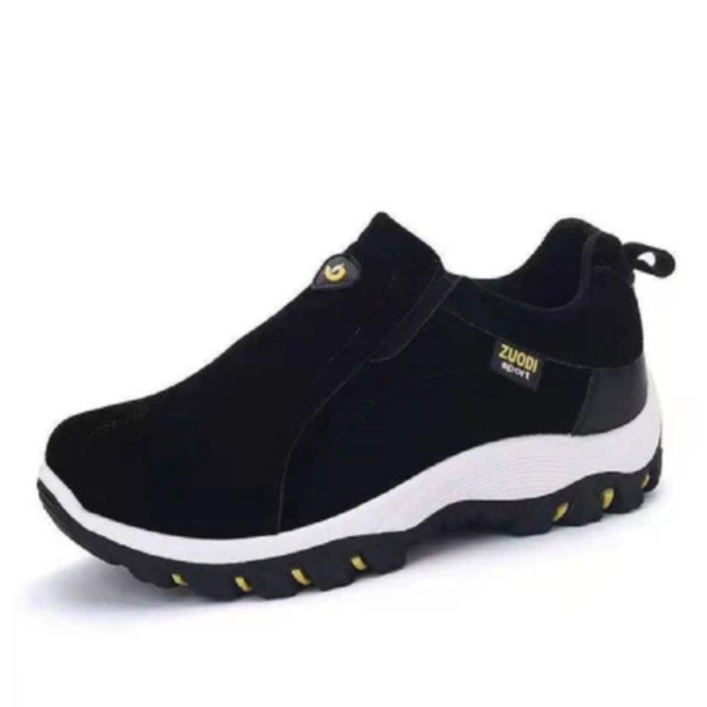 Viggo herr ortopediska slip-on promenadskor i svart – sidovy