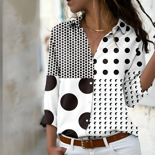 Norina Bluse Damen – Leichte Bluse mit trendigem Print, lockerer Passform & weichem Stoff