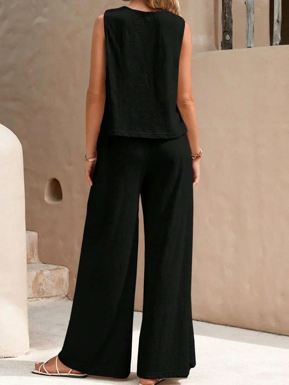 Molly Women's Summer Set – 2-Piece Outfit with Casual Top and Flowing Pants